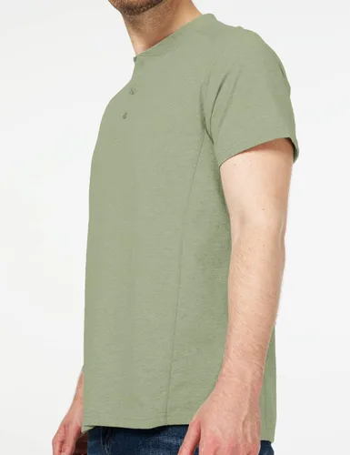 Vista 2 de SSLR Camisetas Henley para hombre, camisetas de verano, casuales, de algodón, de manga corta, para hombre