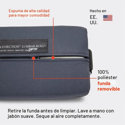 Vista 6 de OPTP El rollo lumbar original de McKenzie D-Section - Grande, densidad firme