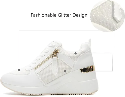 Vista 2 de Viscozzy Zapatillas de tacón alto con cuña para mujer