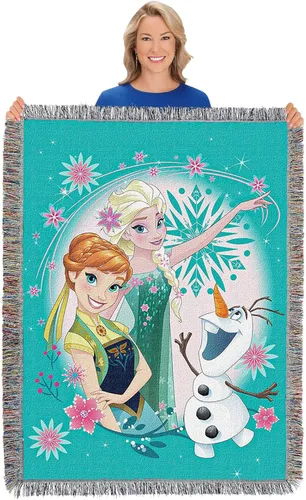 Vista 4 de Disney Frozen Cobija tejida, multicolor, 1 unidad