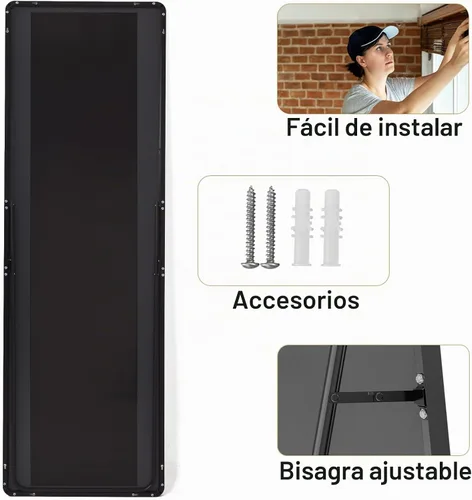 Vista 7 de HARRITPURE Espejo de longitud completa de 56 x 21 pulgadas, espejo rectangular con soporte Negro