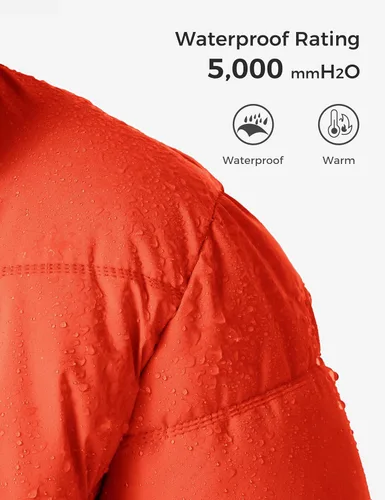 Vista 4 de ZSHOW Abrigo de invierno para niños, resistente al agua, cálido, acolchado, con capucha extraíble