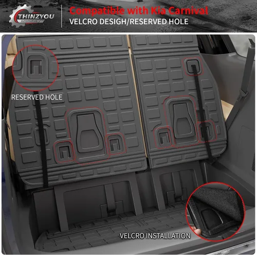 Vista 3 de alfombra de carga para maletero, protector de cubierta de asiento trasero de elastómero termoplástico