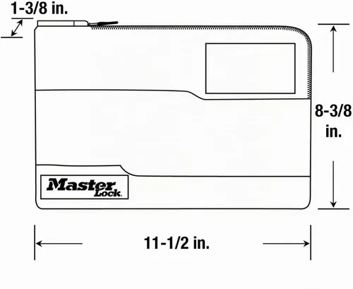 Vista 6 de Bolsa con cierre de seguridad 7120D de Master Lock, 10" x 8 5/8" x 1 7/8", Azul, 7120D Bolsa de dinero portátil con bloqueo para transportar