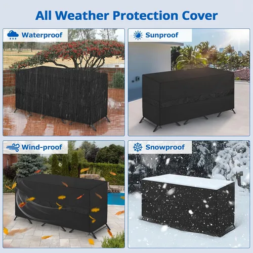 Vista 8 de SunPatio Bistro - Juego de funda impermeable, para patio al aire libre, juego de muebles de 3 piezas con ventilación de aire, resistente a los rayos