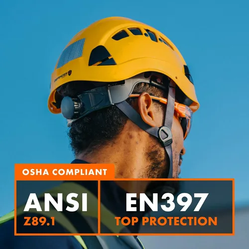 Vista 3 de Casco Protector Defender Safety H1 con Visera ANSI Z89.1