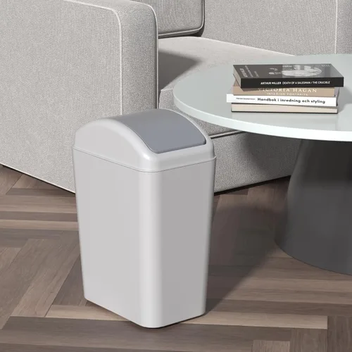 Vista 6 de Taysisiter - Cubo de basura de plástico de 4.5 galones con tapa, cubo de basura delgado con parte superior, 3 paquetes Small Plastic Garbage Bin