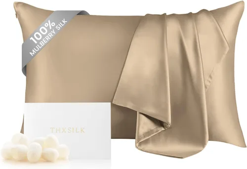 Vista 39 de THXSILK Funda de almohada 100% seda de morera para la salud del cabello y la piel, funda de almohada suave y lisa con cremallera oculta, ambos lados