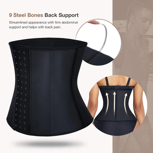 Vista 5 de Lover-Beauty Entrenador de cintura para mujer corsés de látex faja de entrenamiento reloj de arena