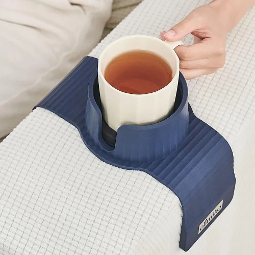 Vista 9 de Soporte para tazas de sofá, Elimiko, soporte de silicona para bebidas con soporte grande mejorado, para Negro