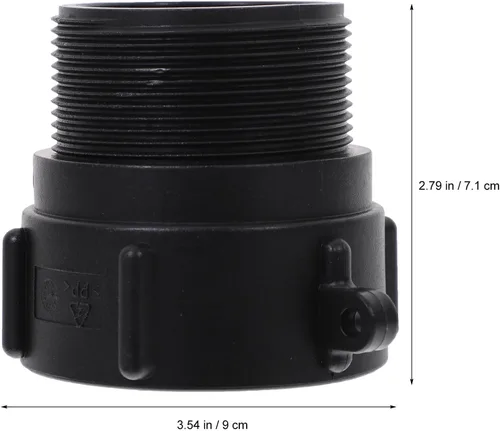 Vista 2 de IBC Tank Adapter S60x6mm to 2 Inch Male Npt, ABS Black