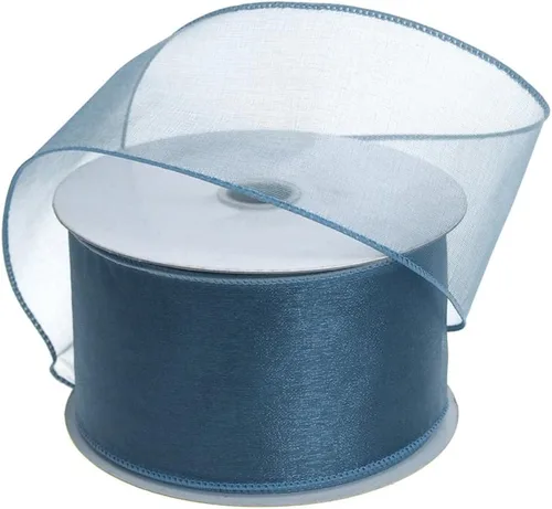 Vista 50 de Homeford Cinta de gasa transparente con borde con alambre, 25 yardas (1-1/2 pulgadas, belleza)