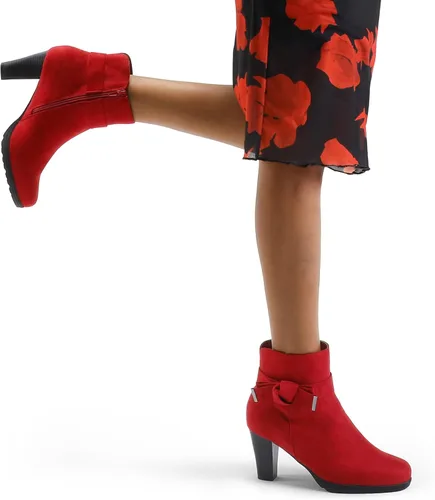 Vista 4 de mysoft Botines para mujer con tacón, tacón grueso apilado y cremallera botines para mujer