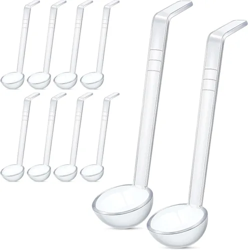 Vista 9 de Tioncy 10 cucharones pequeños de 1 onza de 7.1 pulgadas para servir salsa, sopa, aderezo, ponche, salsa, cóctel, jugos de frutas, cuchara