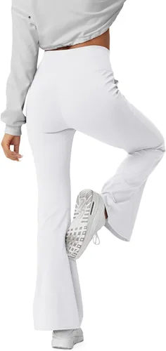 Vista 91 de HEGALY Pantalones de yoga acampanados para mujer, leggings cruzados, suaves, de cintura alta, pantalones casuales de entrenamiento con corte de bota