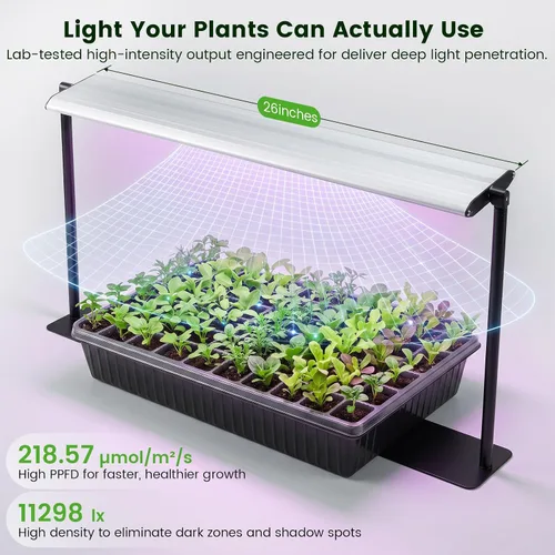Vista 3 de Luz de cultivo inicial de semillas de 50 W con soporte