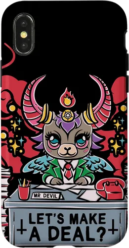 Vista 5 de Funda para iPhone 16 Kawaii Pastel Goth Make A Deal Baphomet Aesthetic Nu Cute Case