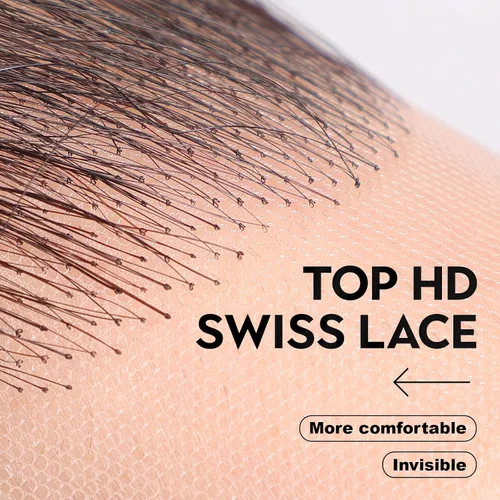 Vista 5 de EMMOR Cabello humano virgen invisible con bordes de encaje HD para mujer, cabello humano virgen, reutilizable, color negro natural, rizado, 2