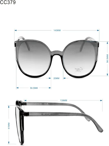 Vista 5 de Circus NY by Sam Edelman Women's CC532 Rectangular Cat Eye Sunglasses Gris