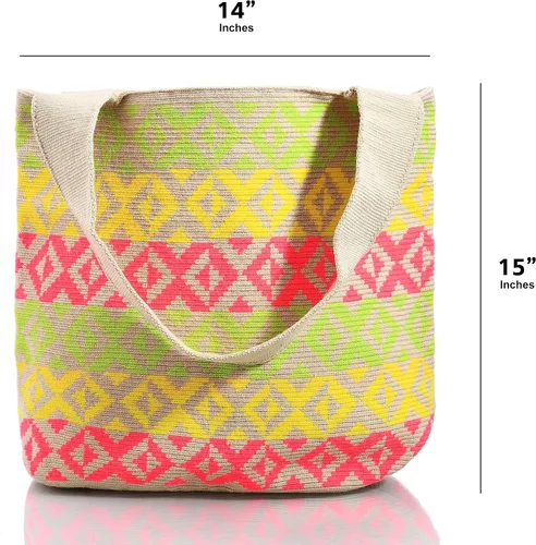 Vista 5 de Wayuu Boho Chic Collection - Bolsa de mano tejida a mano, Design 107