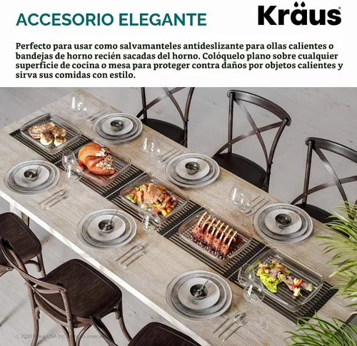 Vista 11 de Kraus Multiusos Escurreplatos Enrollable para Fregadero con Colador y Esterilla en Aqua, KRM-11AQ Aguamarina