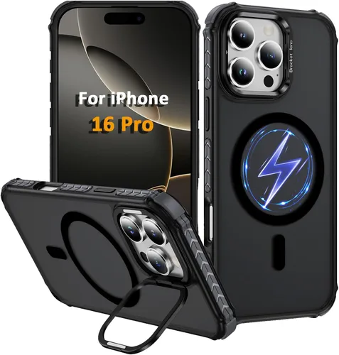Vista 62 de Funda KETGII para iPhone 13, para iPhone 14, compatible con MagSafe, carga inalámbrica, resistente, a prueba de golpes, pata ajustable, delgada