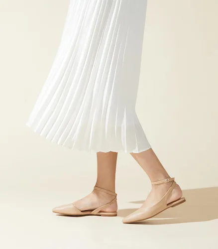 Vista 3 de Arromic Zapatos planos con puntera puntiaguda para mujer, con correa ajustable en el tobillo, zapatos sin cordones