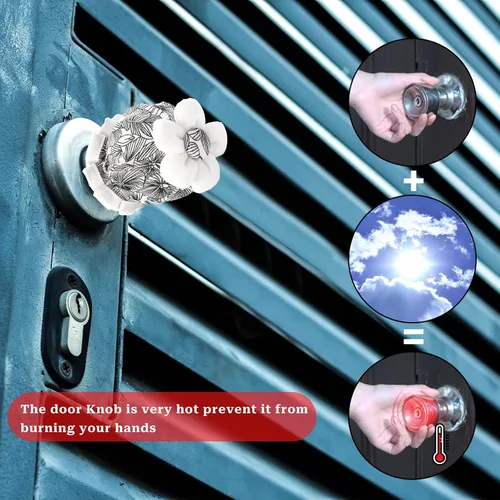 Vista 4 de Sliverdew 2 fundas para pomos de puerta, protector de pomo de puerta floral negro, suave y redondo, para puerta, reutilizable, con esponja, lavable