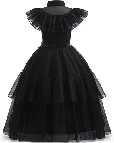 Vista 4 de Disfraz de Halloween para niñas, disfraz de cosplay con peluca, cinturones y accesorios, 3T-12T