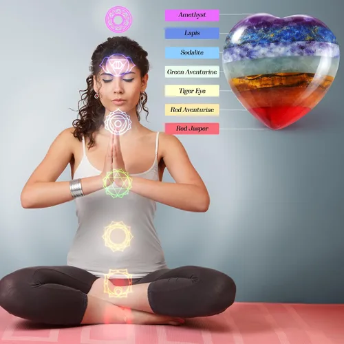 Vista 6 de Roowest 4 piedras de preocupación para el pulgar para la ansiedad, cristal natural, piedras curativas, chakras, amatista, ojo de tigre, cuarzo