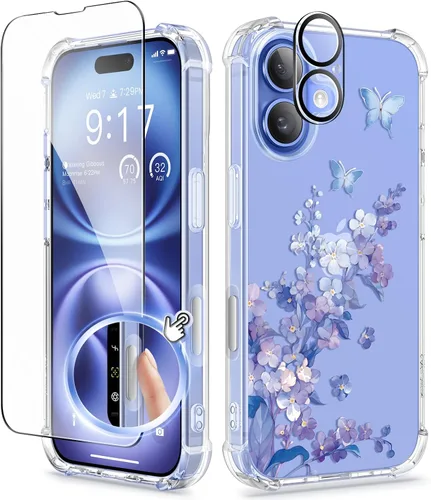Vista 16 de GVIEWIN - Funda para iPhone 11 con protector de pantalla + protector de lente de cámara, cubierta protectora transparente suave de poliuretano