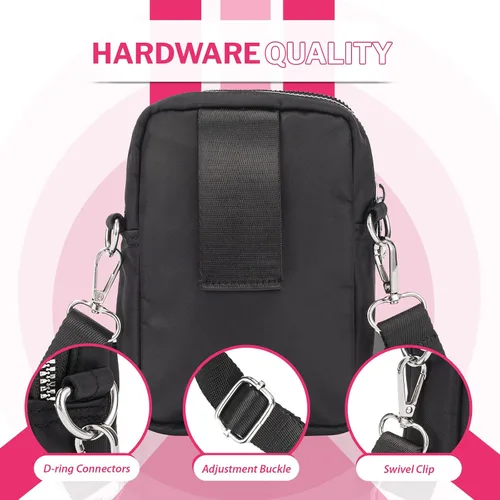 Vista 6 de Katloo Paquete de 2 pequeñas bolsas cruzadas para teléfono celular con correa para el hombro