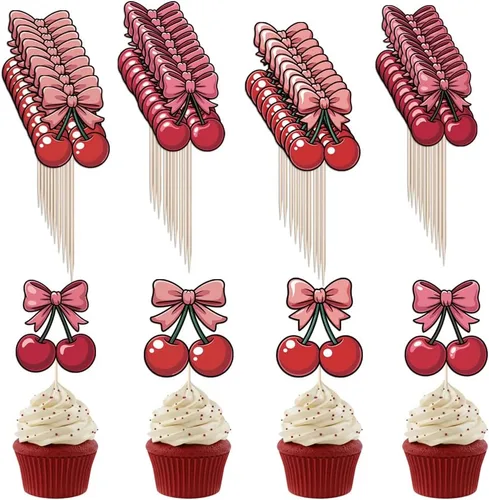 Vista 33 de 24 adornos para cupcakes de conejita para niñas, Día de San Valentín, Pascua, aniversario de boda, cumpleaños y despedida de soltera