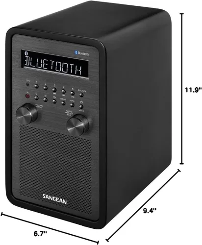Vista 4 de SANGEAN WR-50 AM/FM-RBDS/Bluetooth Madera Gabinete Mesa Top Radio Negro