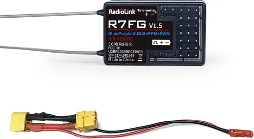 Vista 8 de Radiolink R7FG - Receptor RC Gyro de 7 canales, telemetría de voltaje de largo alcance, a prueba de salpicaduras de agua para RC Crawler, carro