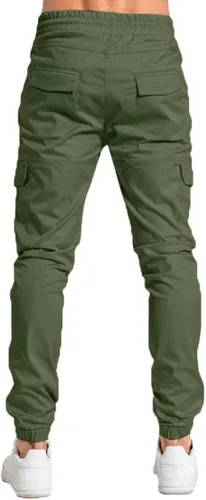 Vista 2 de SUTIL Mens Cargo Pants with Pocket Tapered Stretch Twill Cotton Slim Fit Work Jogger Pants Athletic Joggers Chino Trousers