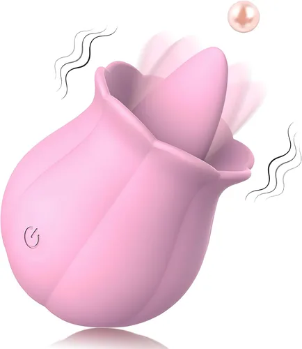 Vista 8 de Juguetes Sexuales Vibrador Dildo Rosa, Juguete para Adultos con 10 Velocidades de Vibración para Mujeres Clítoris Pezón, Juguete Sexual de Lengua