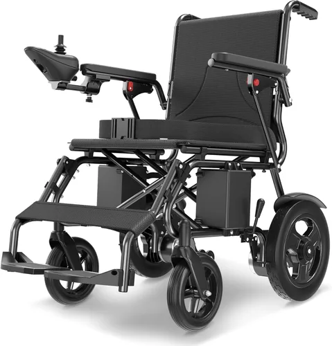 Vista 13 de AIRHOT Silla de ruedas eléctrica plegable para adultos, 15 millas de autonomía de viaje, silla de ruedas eléctrica con capacidad de peso de 300