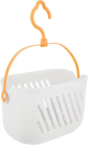 Vista 11 de STOBAZA Cesta de ducha colgante de plástico con gancho para baño, salud, cosméticos, spa, azul