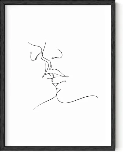 Vista 42 de HAUS AND HUES Arte de pared minimalista - Dibujo moderno de líneas abstractas, impresión de boceto femenino simple, obra de arte para el hogar