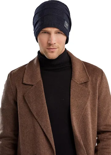 Vista 4 de Runtlly Gorro de invierno para hombre con forro