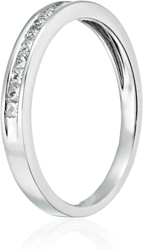 Vista 2 de Anillo de bodas con diamante corte princesa de platino (14cttw, H-I color, SI2-I1 claridad)