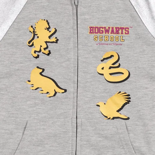 Vista 5 de Harry Potter Hogwarts - Sudadera raglán con capucha y bolsillos para niñas