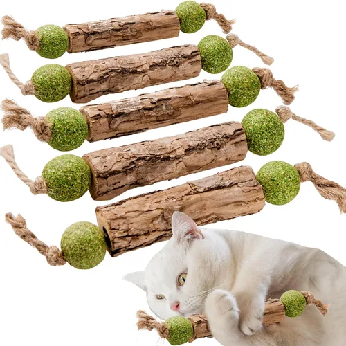 Vista 7 de Silvervine Sticks - Juguetes de hierba gatera para gatos, paquete de 3, juguete interactivo para gatos de interior para limpieza de dientes