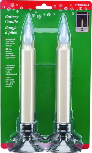 Vista 5 de Xodus - Velas LED para ventana a pilas, sensor de atardecer a amanecer, paquete de 4 Amber Flicker Flame, 8-7/8" Tall, Durable Plastic