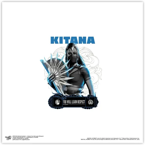 Vista 9 de Trends International Gallery Pops Mortal Kombat 1 - Kitana You Will Learn Respect - Arte de pared, versión enmarcada en negro, 12 x 12 pulgadas