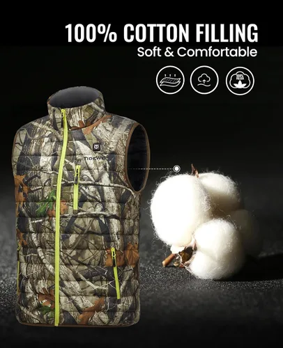 Vista 4 de TIDEWE Chaleco térmico para hombre con batería, chaleco ligero para cazasenderismo