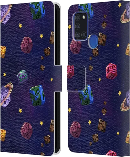 Vista 121 de Head Case Designs Officially Licensed Carla Morrow Colorful Space Dice Patterns Leather Wallet Case Compatible with Samsung Galaxy A07 4G
