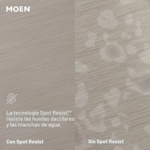 Vista 4 de Moen Idora – Grifo de lavabo de baño con dos asas, centrado, de níquel cepillado resistente a las manchas, con montaje de desagüe, 84115SRN