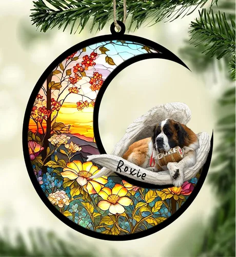Vista 134 de Atrapasoles conmemorativo personalizado para perros, adorno navideño de Airedale Terrier, recuerdo por pérdida de mascota, regalos conmemorativos